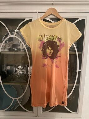 Trunk Ltd Yellow to Orange Ombre The Doors Graphic Tee Dress